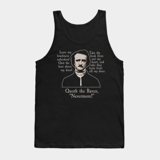 Edgar Allan Poe The Raven Poem for Horror Fans Tank Top